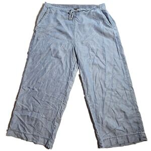 Zac & Rachel Womens Blue Lyocell Wide Leg Drawstring Pants Size L Light Wash